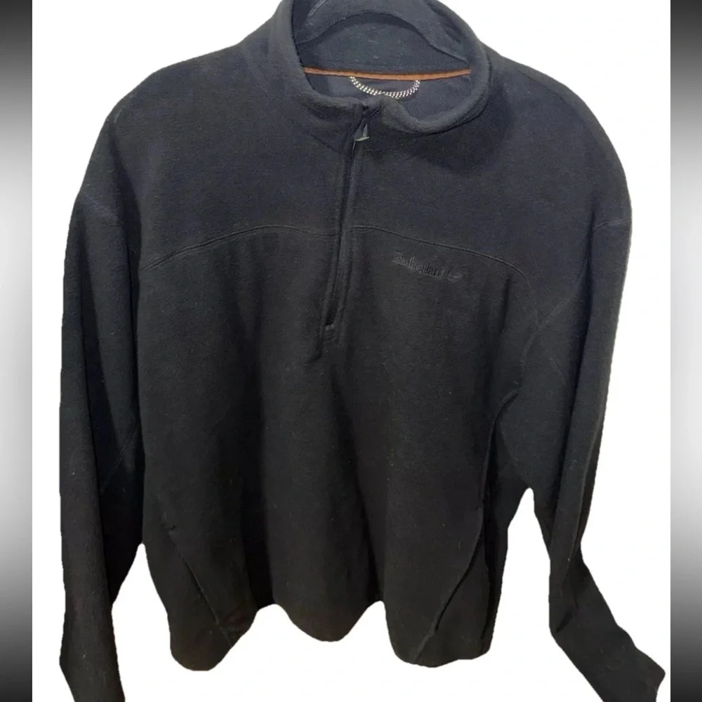 Timberland Men's Dark Gray 1/4 Zip-Up Fleece Sweater